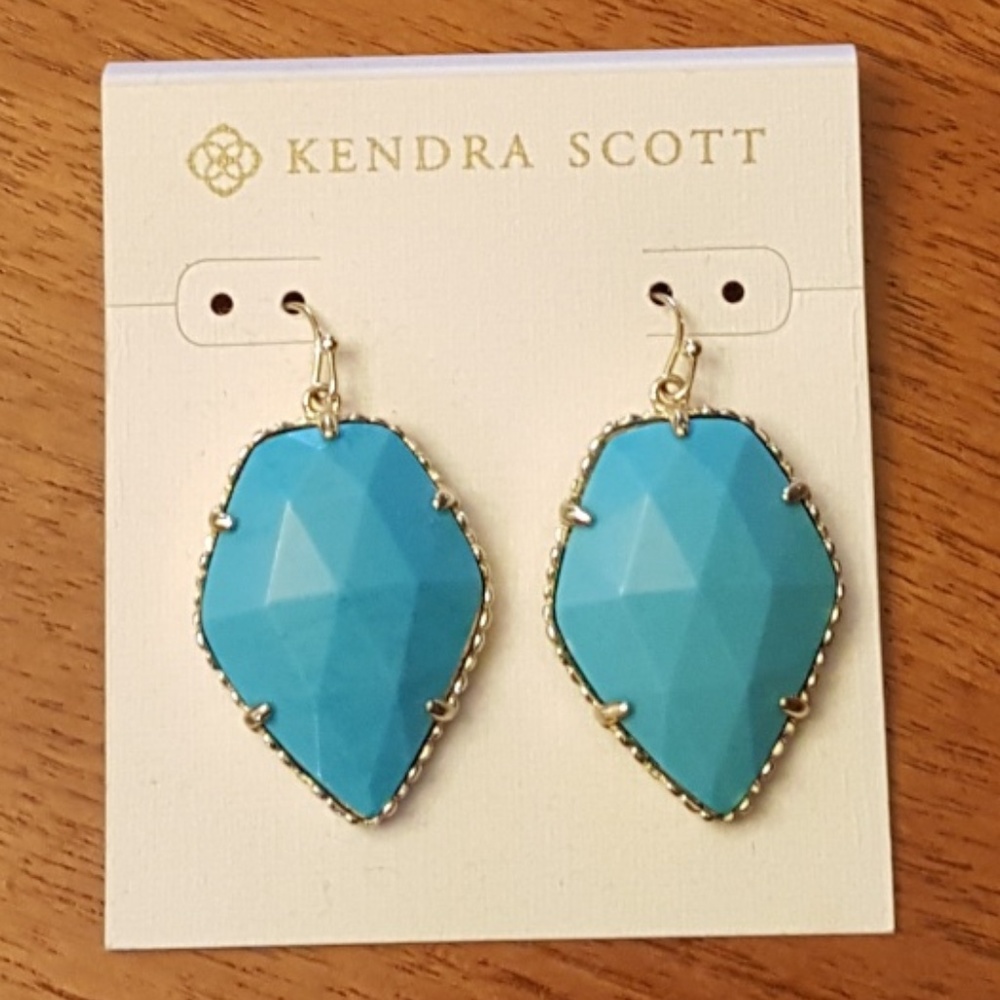 Kendra Scott turquoise/gold tone dropearrings NWOT